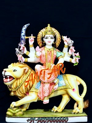 Durga Maa Marble Statue-2 Feet